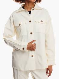 White Collared Shacket....Size MEDIUM
