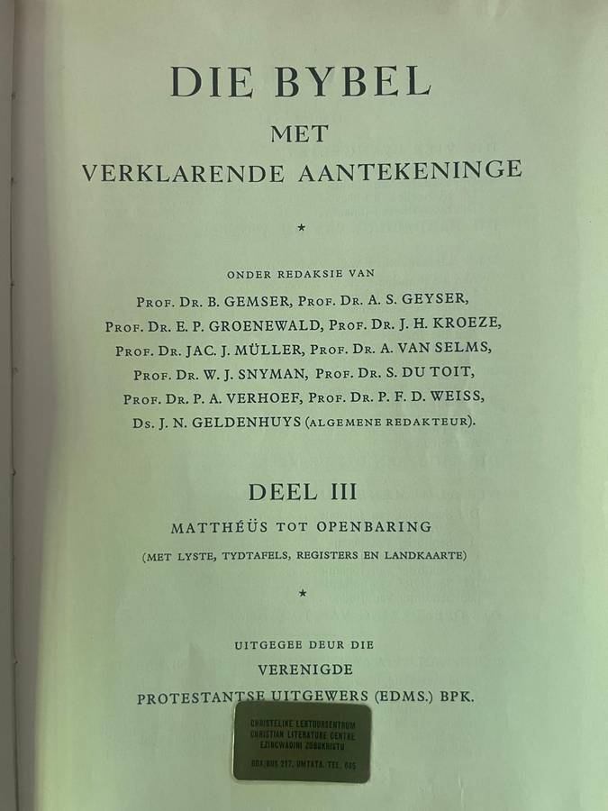 BYBEL MET VERKLARENDE AANTEKENINGE  3 VOLUMES