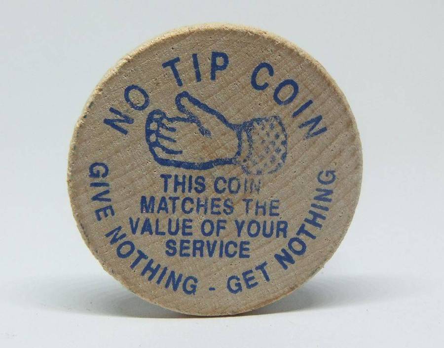 American wooden nickel token -