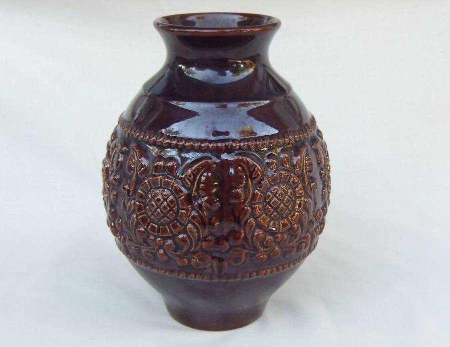 A vintage mid century West German pottery vase by Jasba