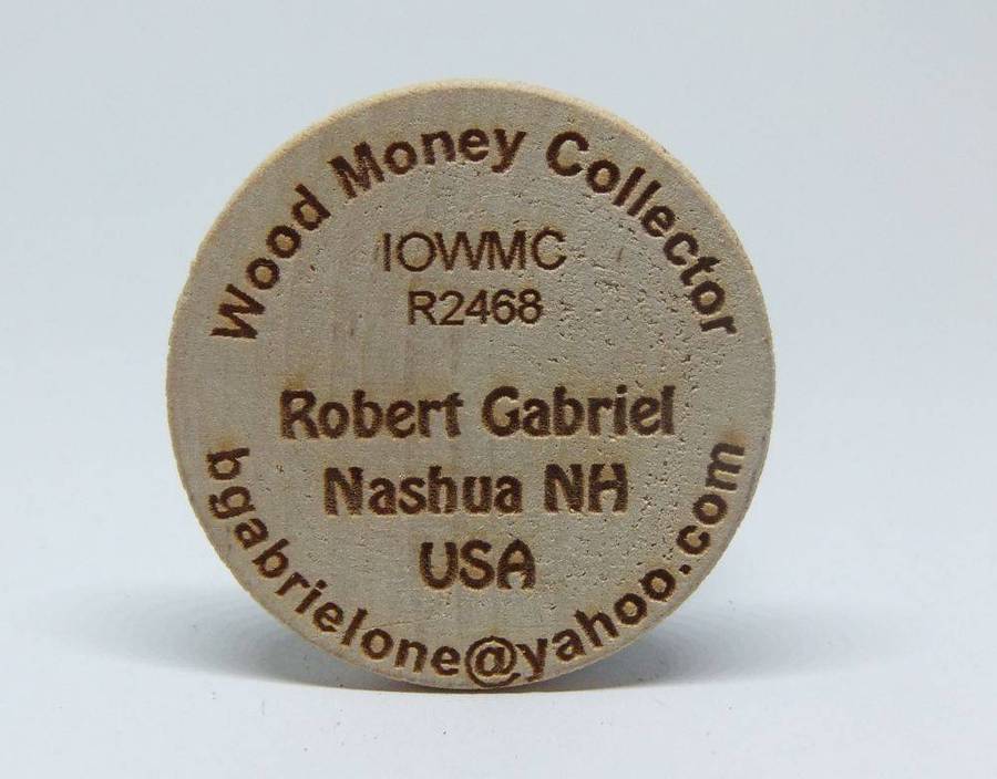 American wooden nickel token -