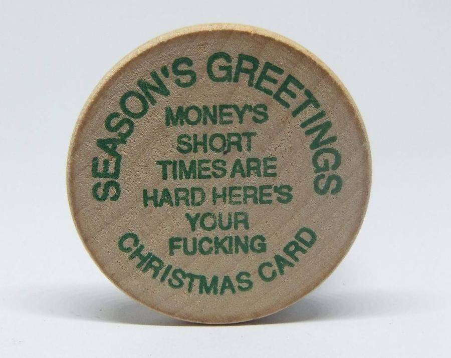 American wooden nickel token -