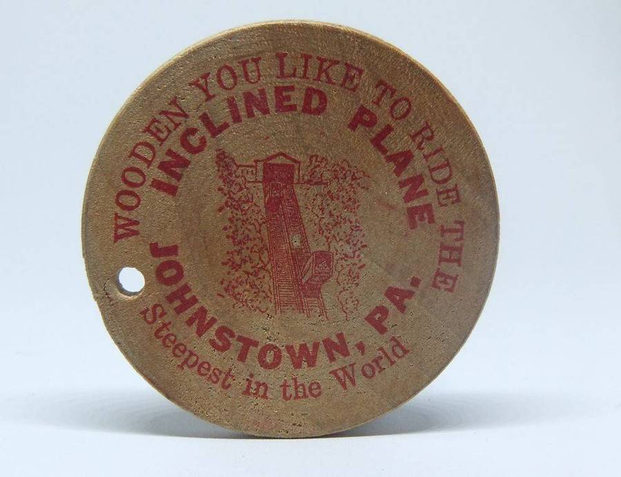 American wooden nickel token -