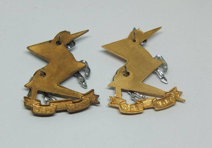 Militaria badge - A pair of vintage South African army Technical Service Corps badges