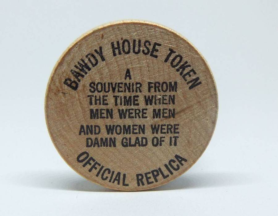 American wooden nickel token -