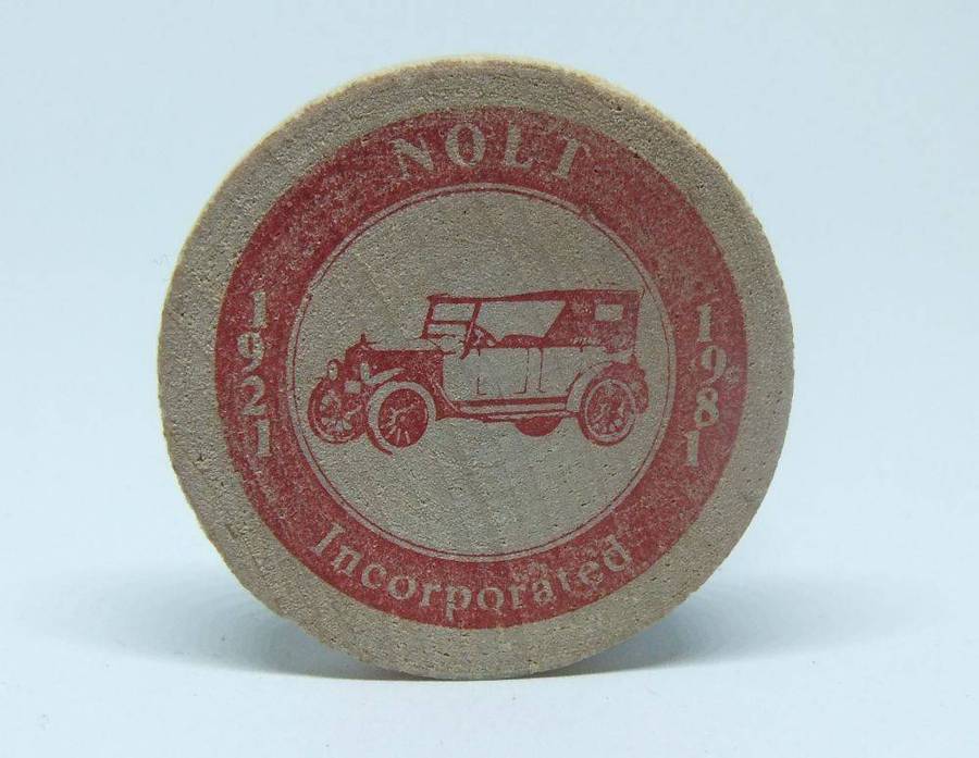 American wooden nickel token -