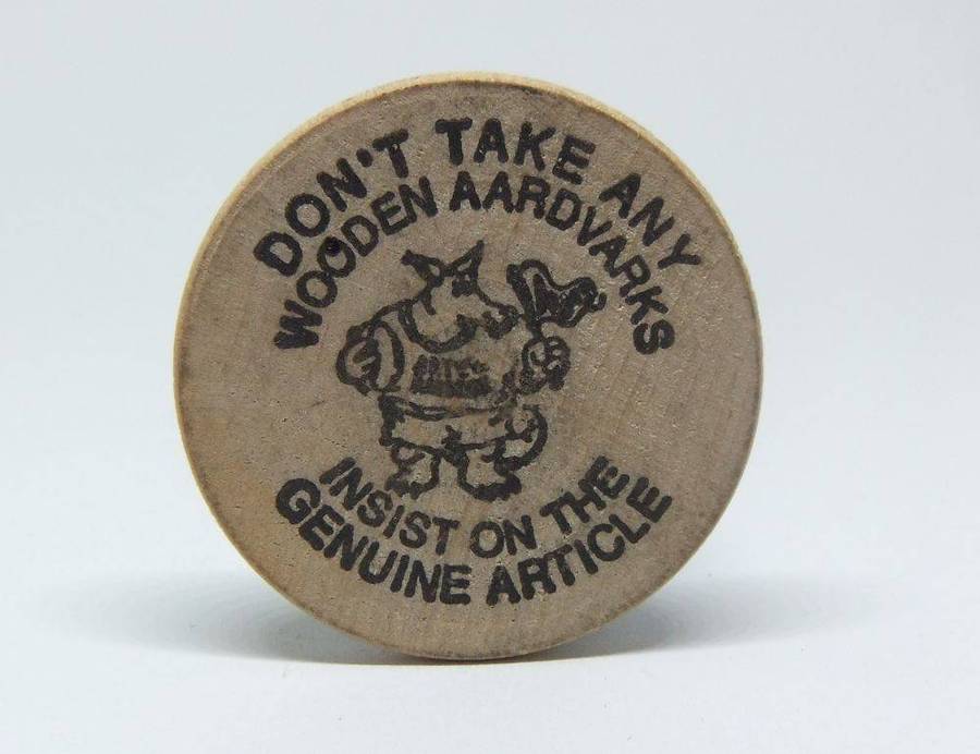 American wooden nickel token -