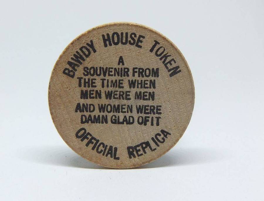 American wooden nickel token -