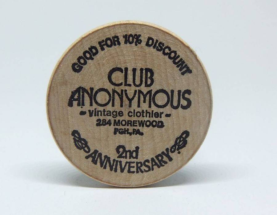 American wooden nickel token -