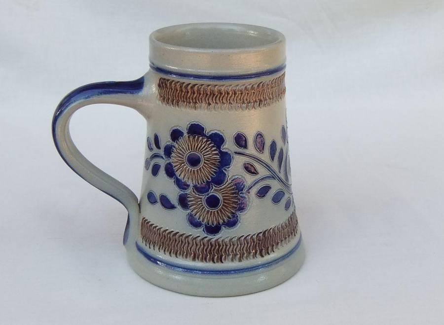 A vintage hand painted bar jug made by Goebel Germany