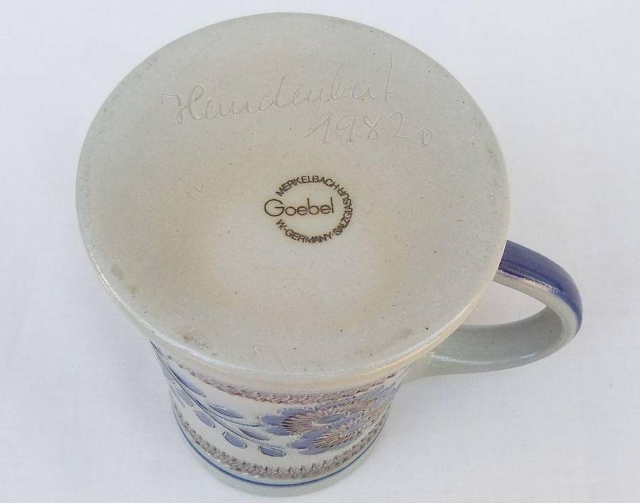 A vintage hand painted bar jug made by Goebel Germany