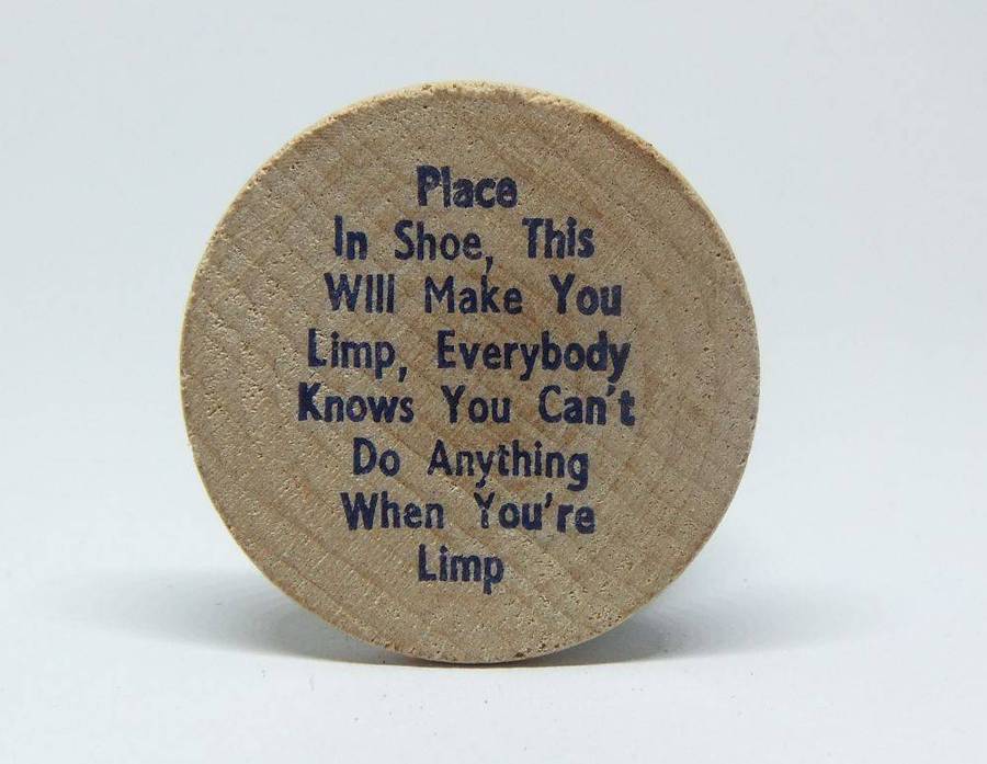 American wooden nickel token -