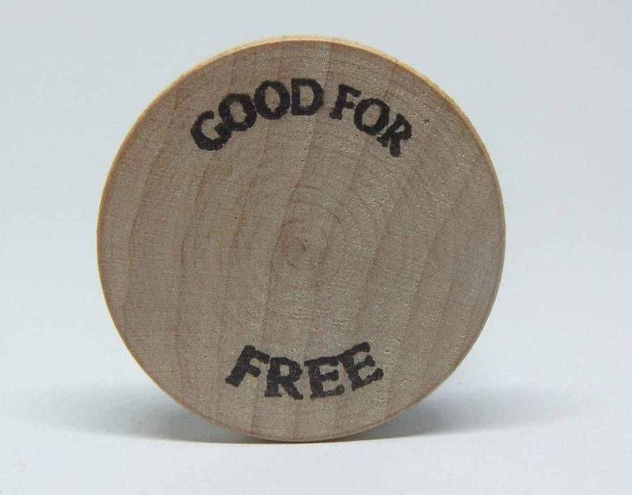 American wooden nickel token -