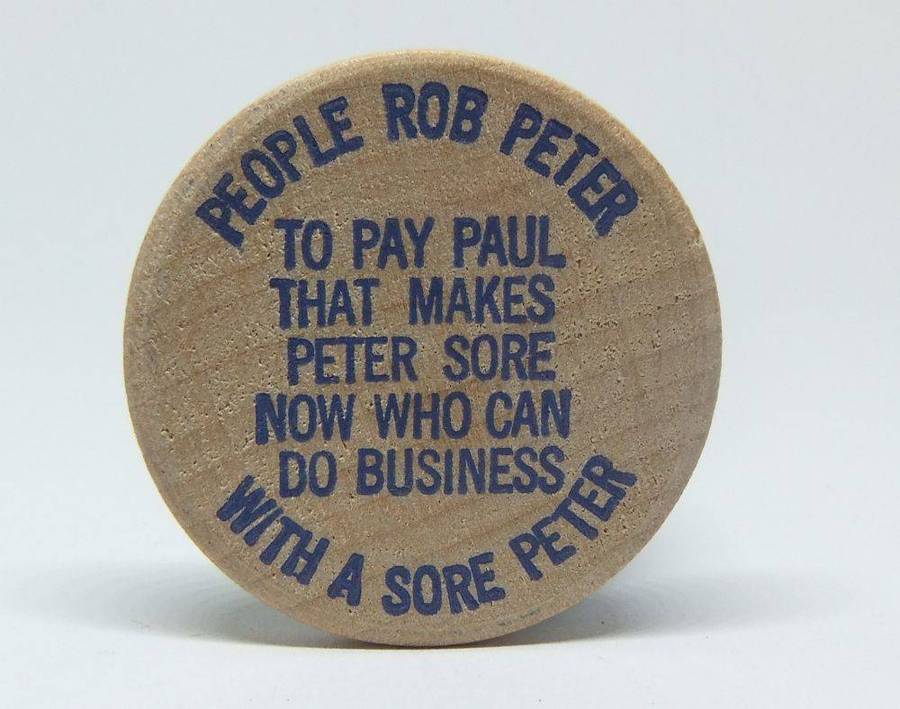 American wooden nickel token -