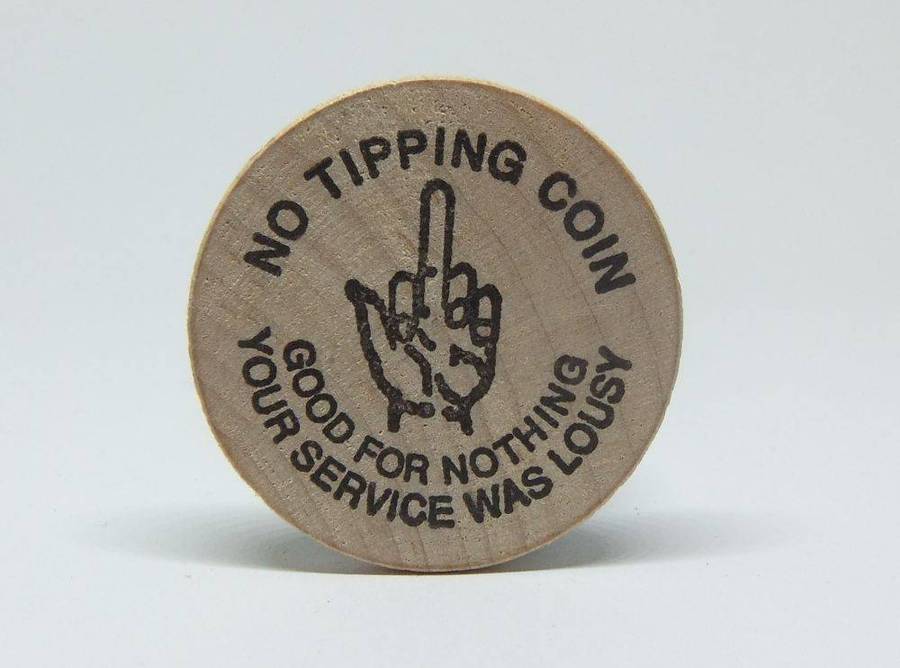 American wooden nickel token -