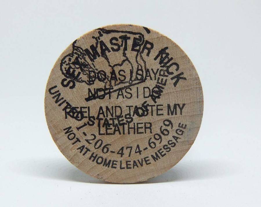 American wooden nickel token -