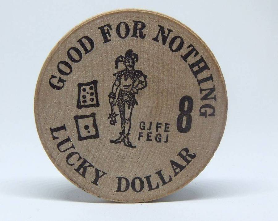 American wooden nickel token -