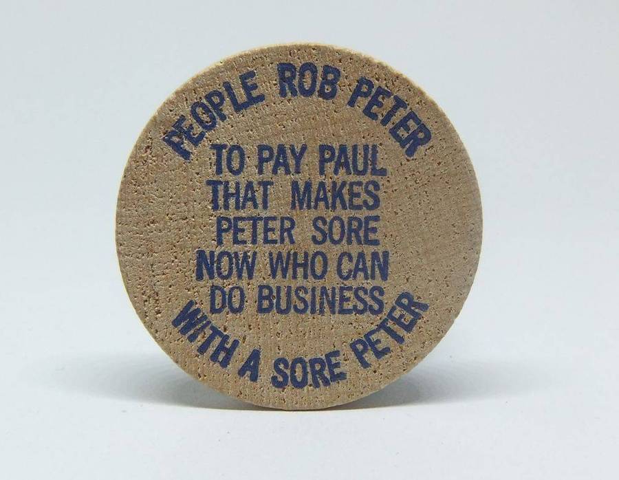 American wooden nickel token -