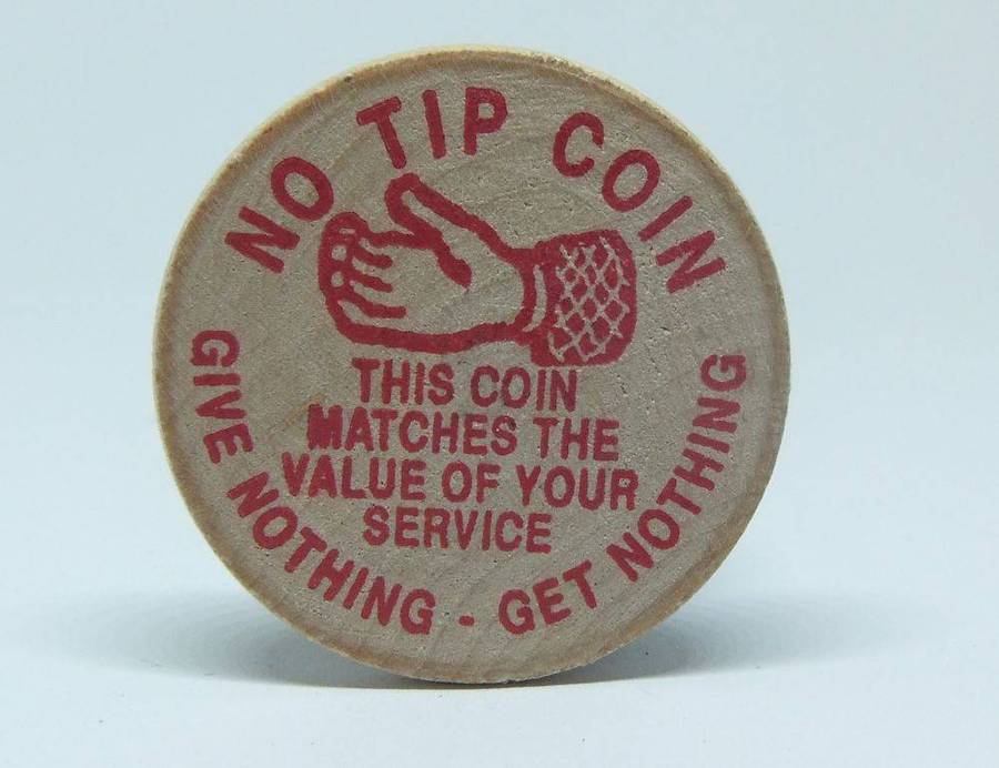 American wooden nickel token -