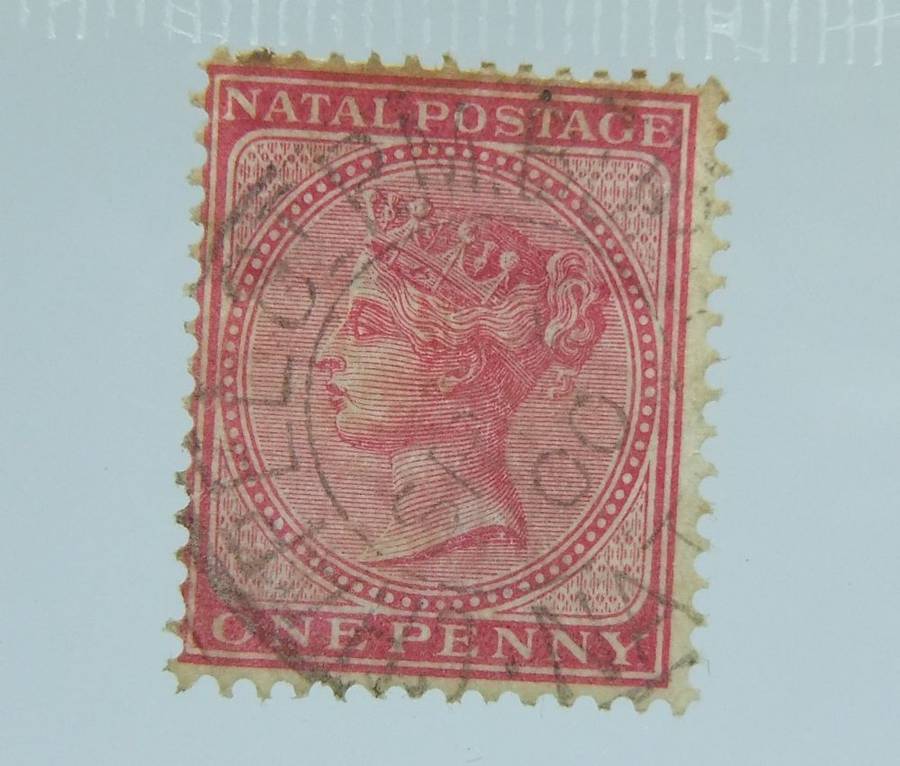 UNDER R100 -Antique / Vintage postage stamp - Natal postage one penny