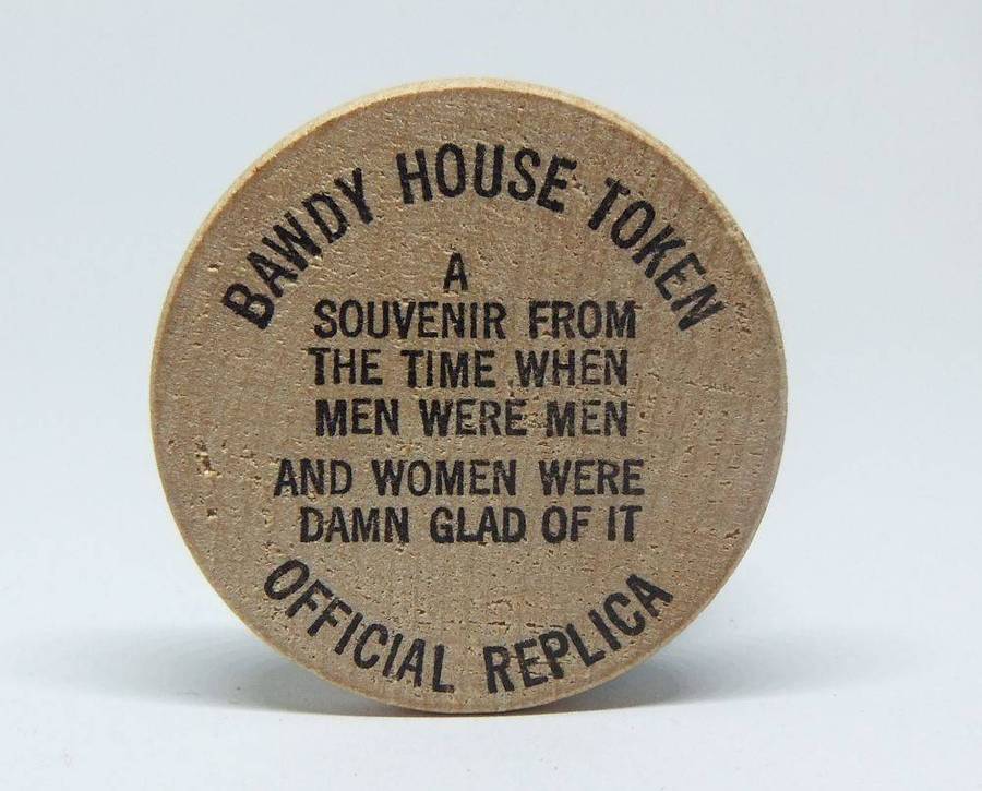 American wooden nickel token -