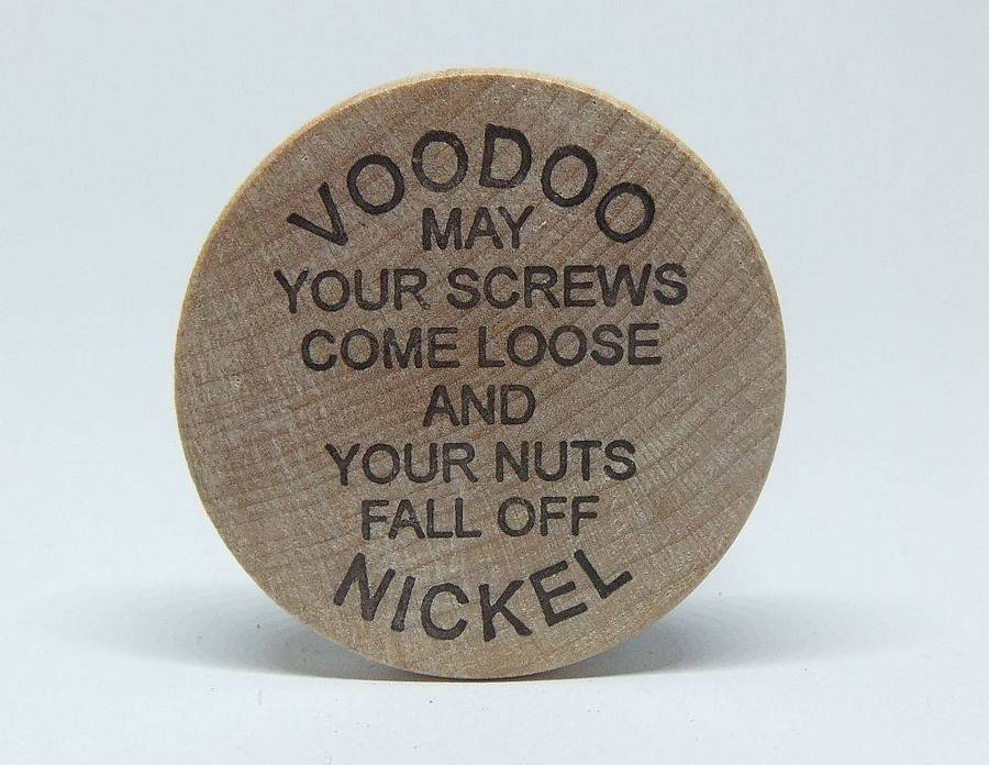 American wooden nickel token -