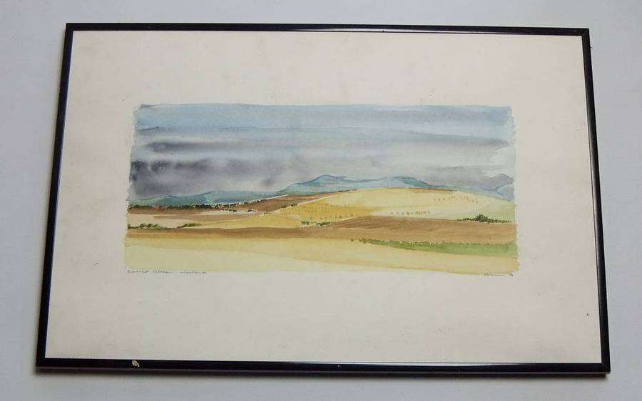 An original watercolour painting of the Caledon wheatlands signed Coleman dated 1986