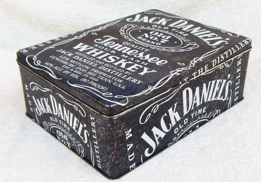 A limited edition Jack Daniels tin canister