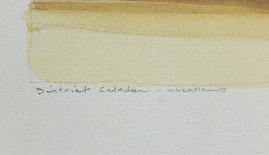 An original watercolour painting of the Caledon wheatlands signed Coleman dated 1986