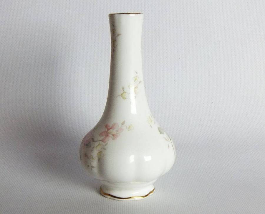 A vintage 1985 Royal Doulton posy vase in the Mystic Dawn pattern