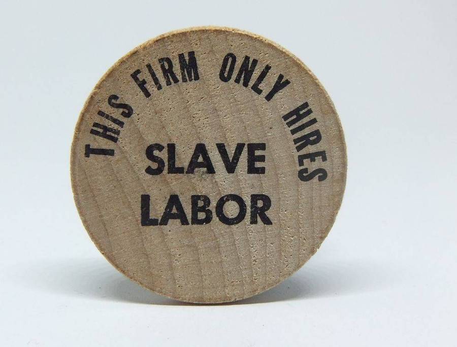 American wooden nickel token -