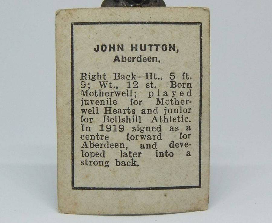 UNDER R100 - 1920`s Sports card - Football - John Hutton - Aberdeen F.C