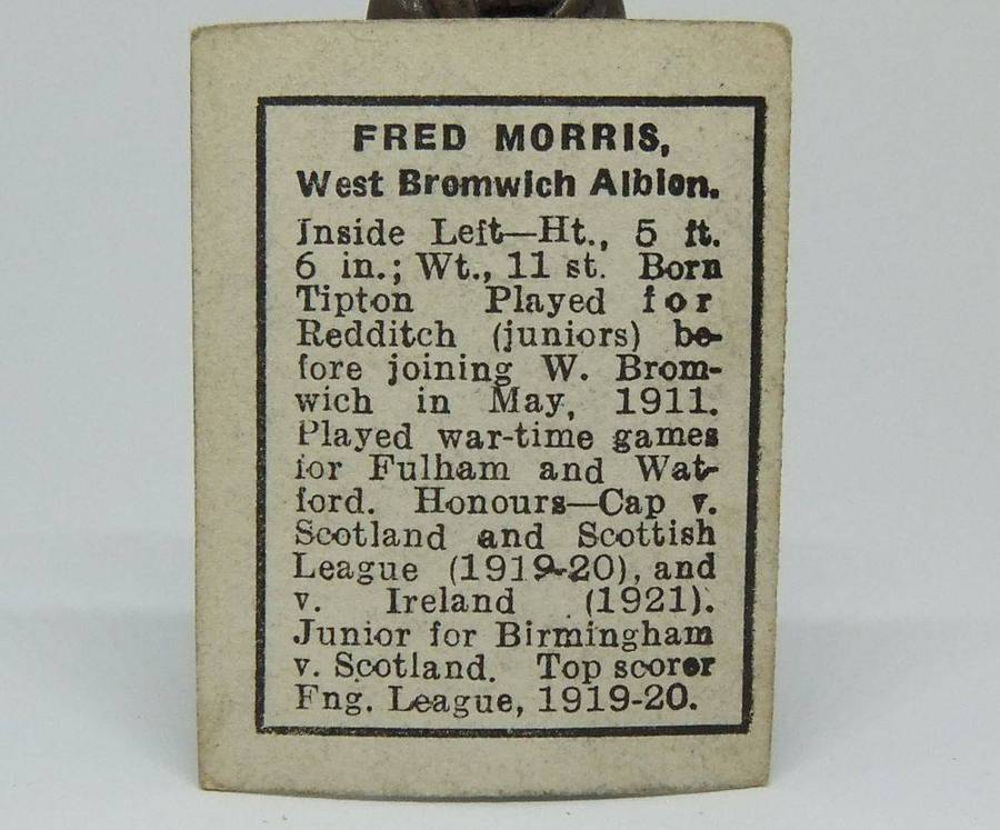 UNDER R100 - 1920`s Sports card - Football - Fred Morris - West Bromwich Albion F.C