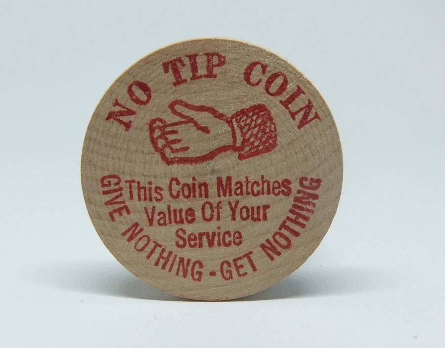 American wooden nickel token -