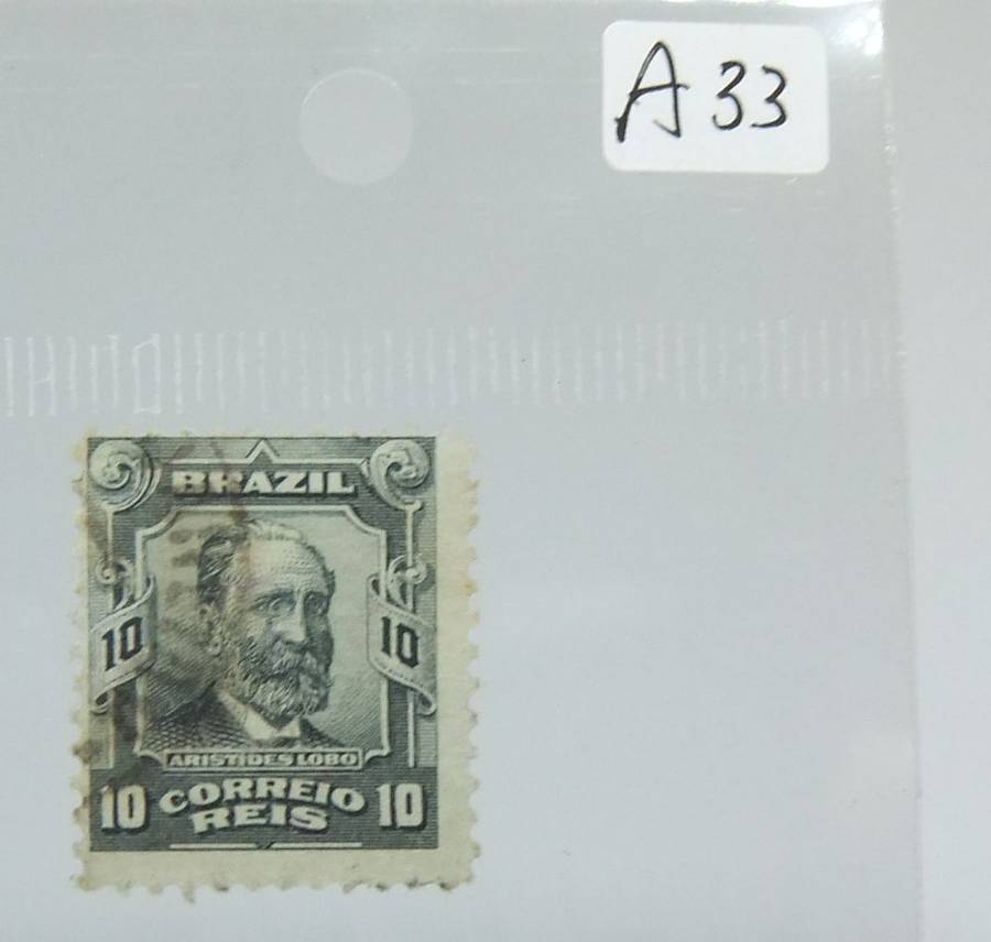 UNDER R100 -Antique / Vintage postage stamp - Brazil 10 Reis