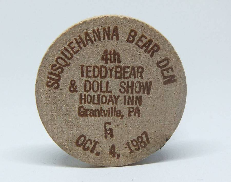 American wooden nickel token -