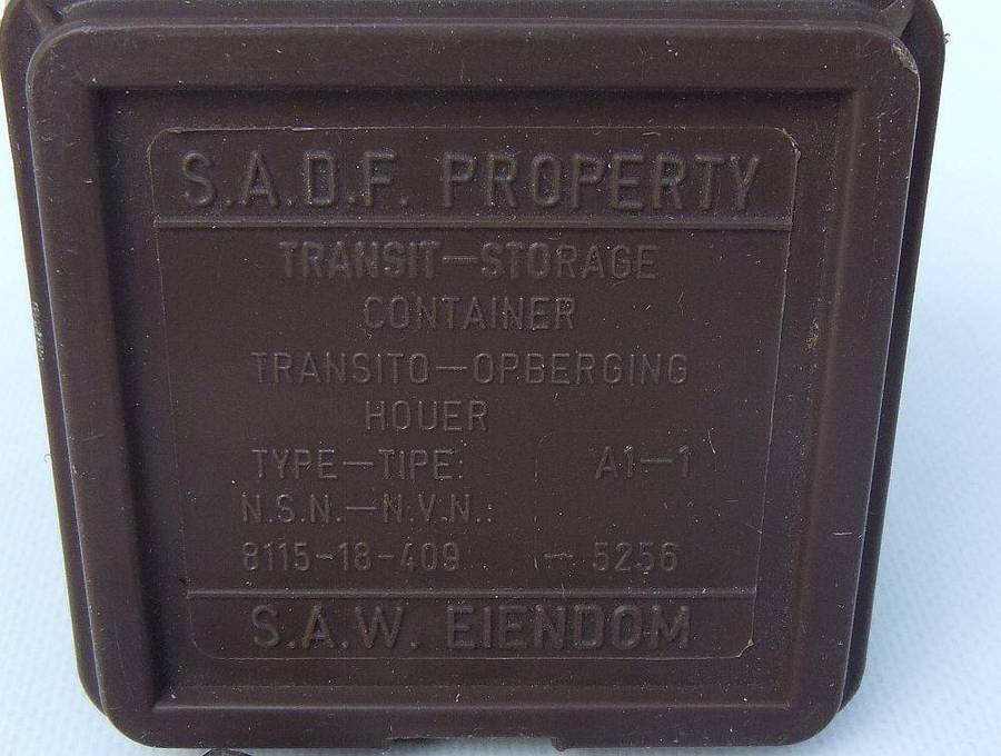 A few badges from the border war era plus a SANDF container