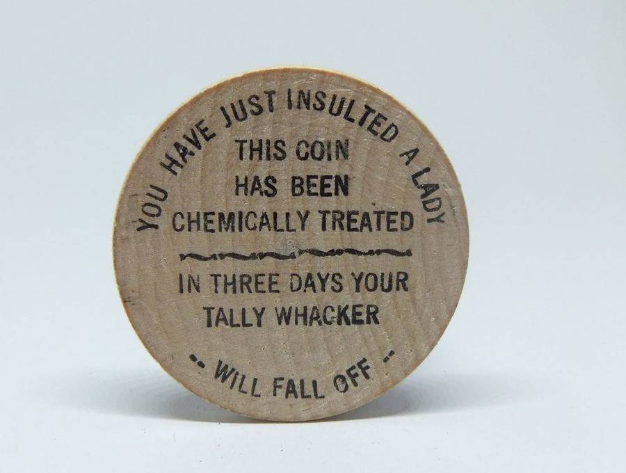 American wooden nickel token -