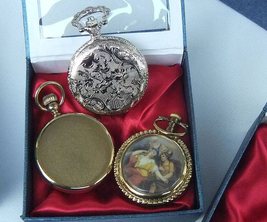 Six unused and boxed pocket watches from the Classic Pocket Watch collection with new batteries