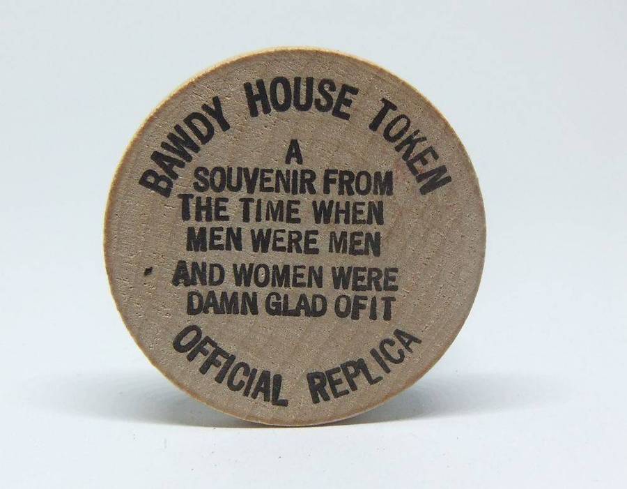 American wooden nickel token -