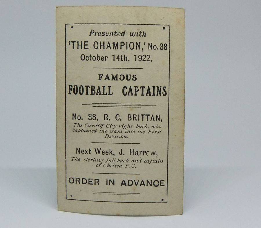 UNDER R100 - 1920`s Sports card - R.C. Brittan - Football - Cardiff City