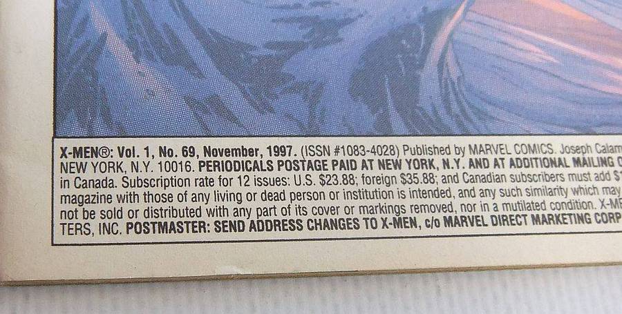 November 1997 - Marvel Comics - X-Men Volume 1 , No 69