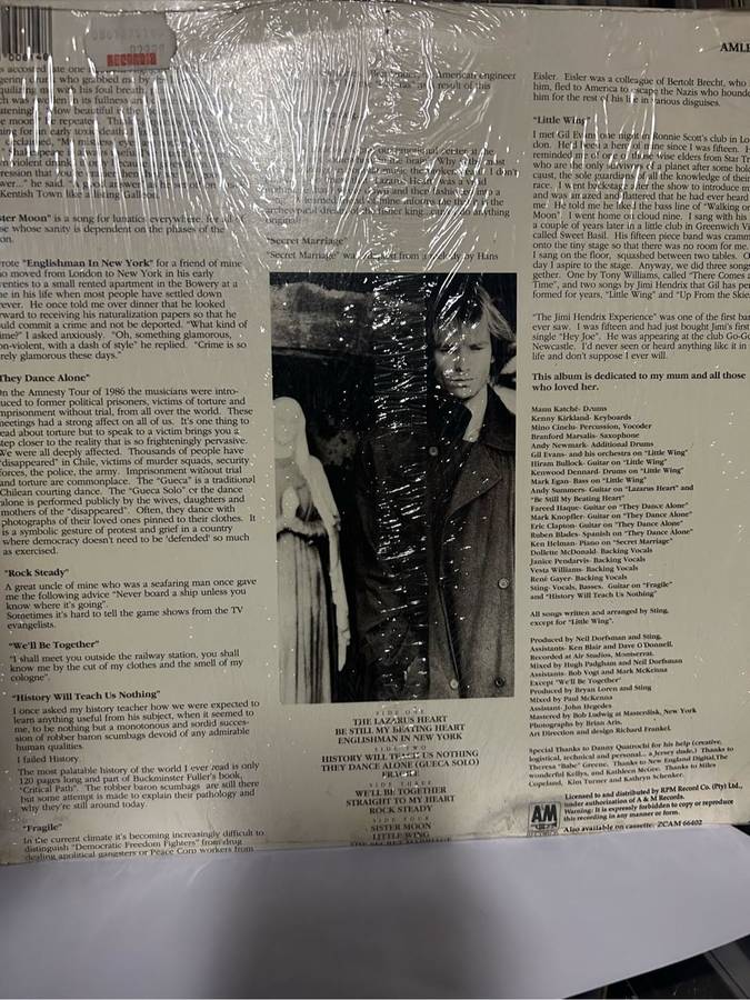 STING - NOTHING LIKE THE SUN 2LP VINYL