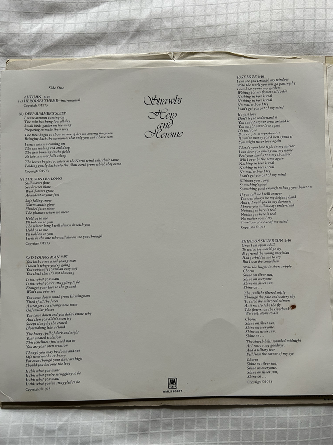 STRAWBS - HERO AND HEROINE LP VINYL