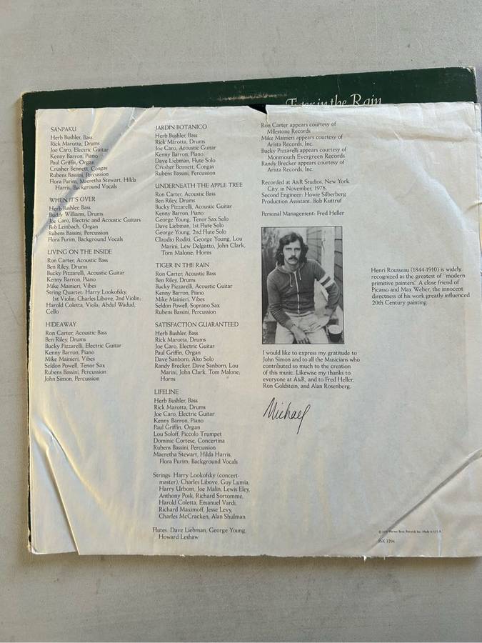 MICHAEL FRANKS - TIGER IN THE RAIN LP VINYL