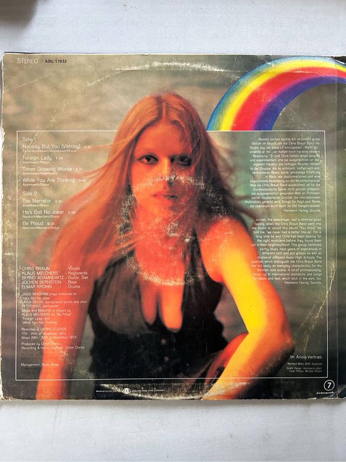 CHRIS BRAUN BAND - FOREIGN LADY LP VINYL