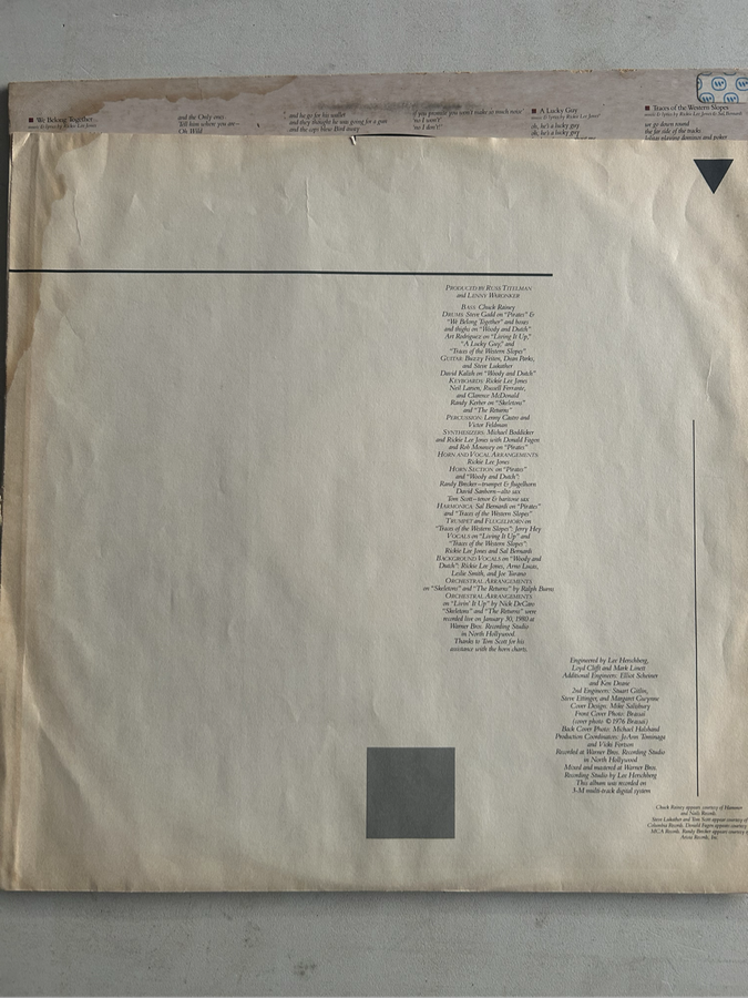 RICKIE LEE JONES - PIRATES LP VINYL