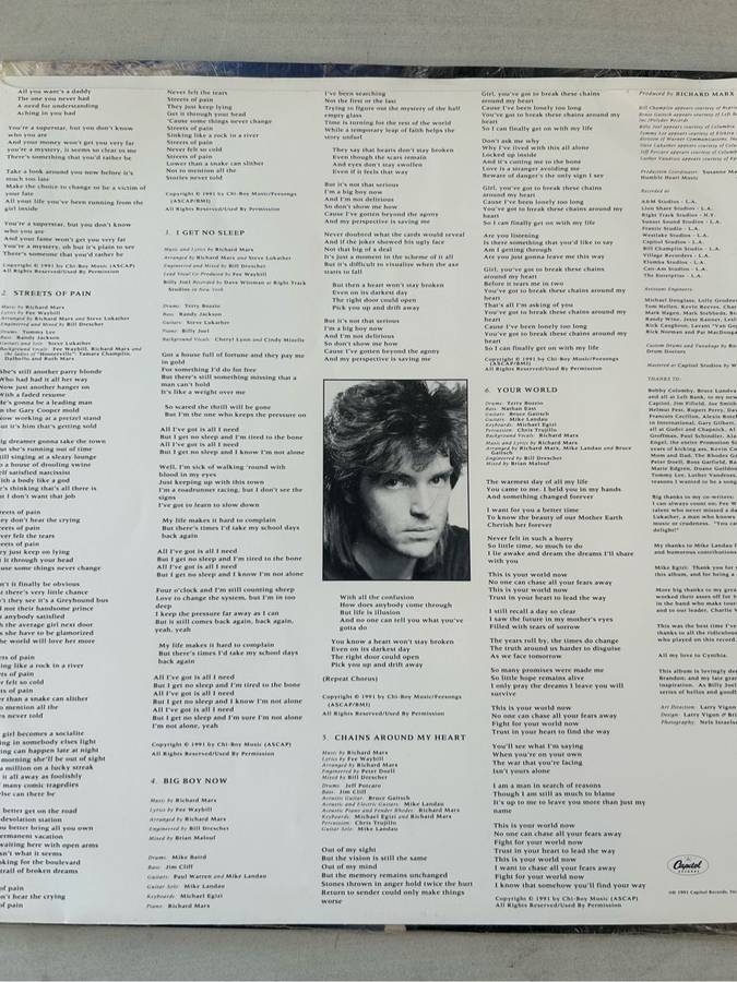 RICHARD MARX - RUSH STREET LP VINYL