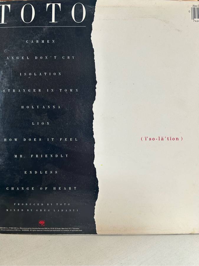TOTO - ISOLATION LP VINYL