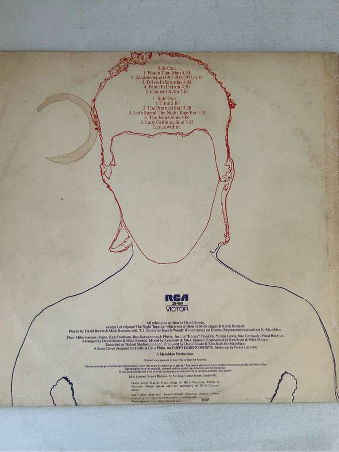 DAVID BOWIE- ALADDIN SANE LP VINYL